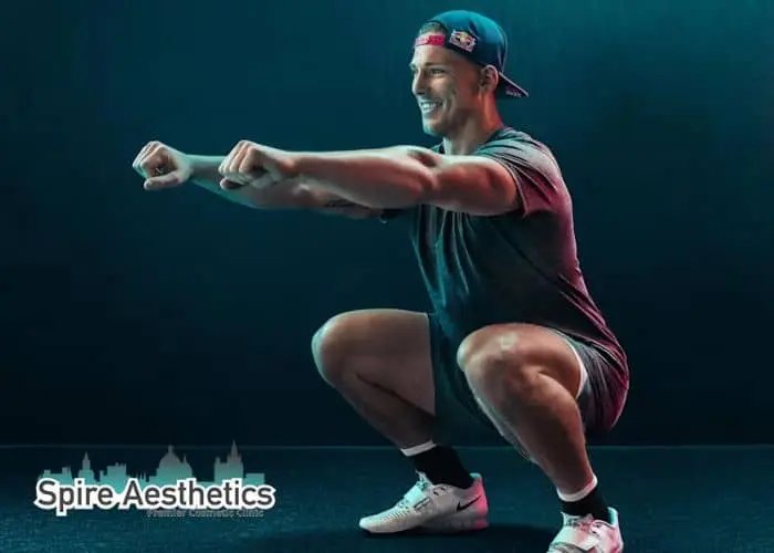 Image of man build leg muscle Selston through exercise